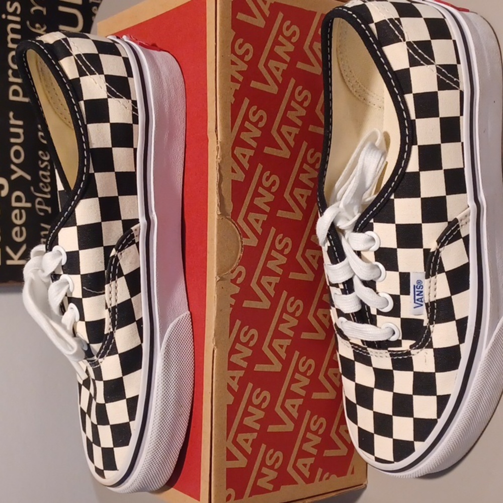 EUC Black and White Checker Vans